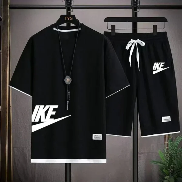 2024 Men's breathable basketball sports suit, Short sleeve T-shirt, Running shorts, fitness wear, Summer fashion, 2 piece set - Image 3