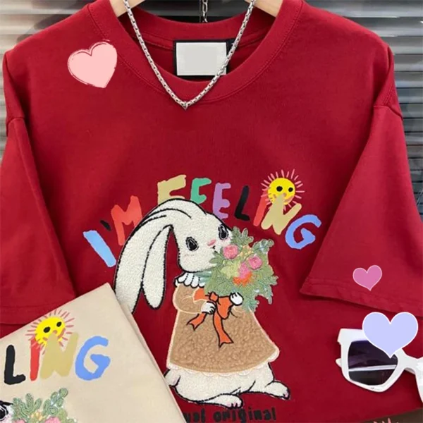 Bow Embroidery Beading Plus Size Cotton T-shirt Harajuku Aesthetic Arts Y2k Female Tops 2024 New Summer Streetwear Lady Tees - Image 6