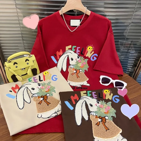 Bow Embroidery Beading Plus Size Cotton T-shirt Harajuku Aesthetic Arts Y2k Female Tops 2024 New Summer Streetwear Lady Tees - Image 4