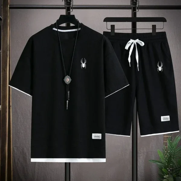 2024 Men's tracksuit, short-sleeved T-shirt and athletic shorts, summer casual wear, men's running suit