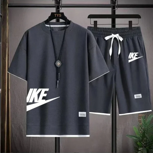 2024 Men's breathable basketball sports suit, Short sleeve T-shirt, Running shorts, fitness wear, Summer fashion, 2 piece set - Image 4