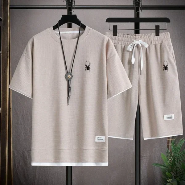 2024 Men's tracksuit, short-sleeved T-shirt and athletic shorts, summer casual wear, men's running suit - Image 5