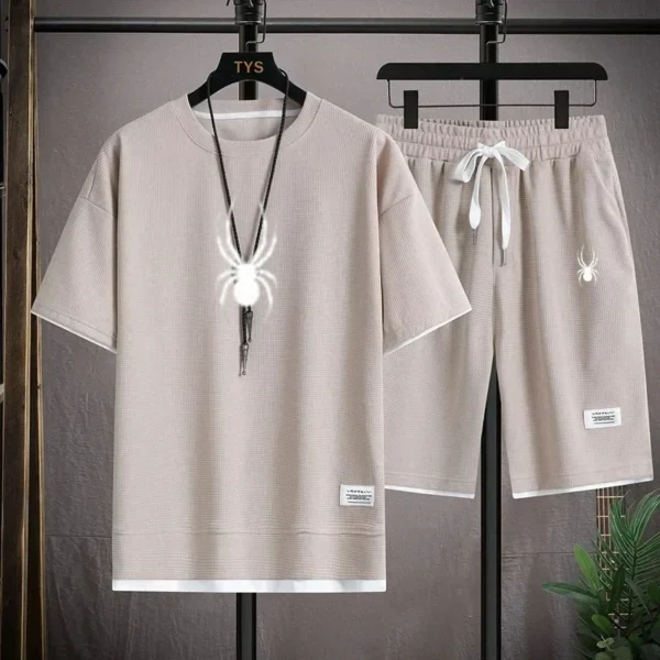 2024 Men's short-sleeved T-shirt + shorts, casual jogging suit, sports shirt, outdoor fashion, Spring/Summer - Image 6
