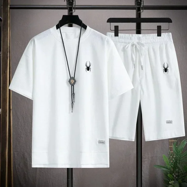 2024 Men's tracksuit, short-sleeved T-shirt and athletic shorts, summer casual wear, men's running suit - Image 2