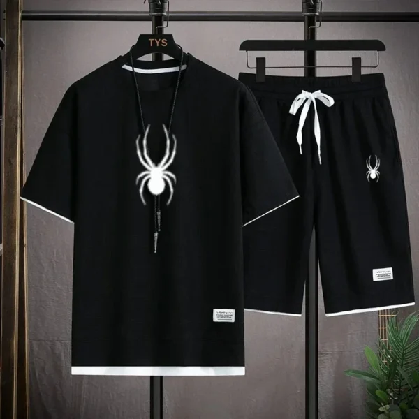 2024 Men's short-sleeved T-shirt + shorts, casual jogging suit, sports shirt, outdoor fashion, Spring/Summer